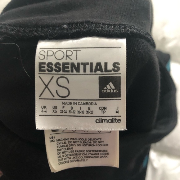 Adidas Essential high waisted logo leggings in black and blue - Picture 3 of 4